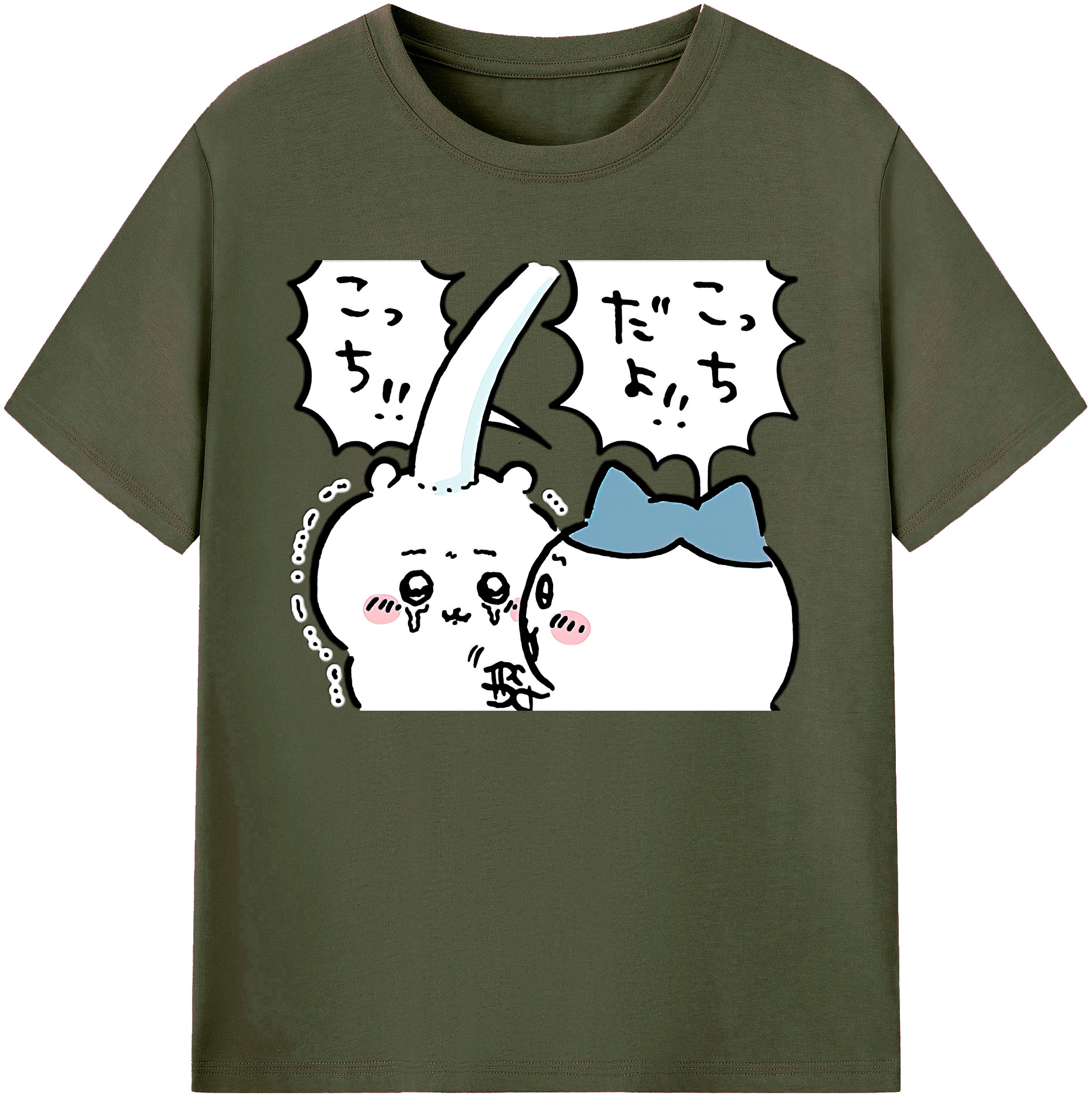 （画像用） ちいかわ ハチワレ Chii-kawa hachiware 綿100％ メンズ半袖Tシャツ｜肌触りやわらか＆通気性